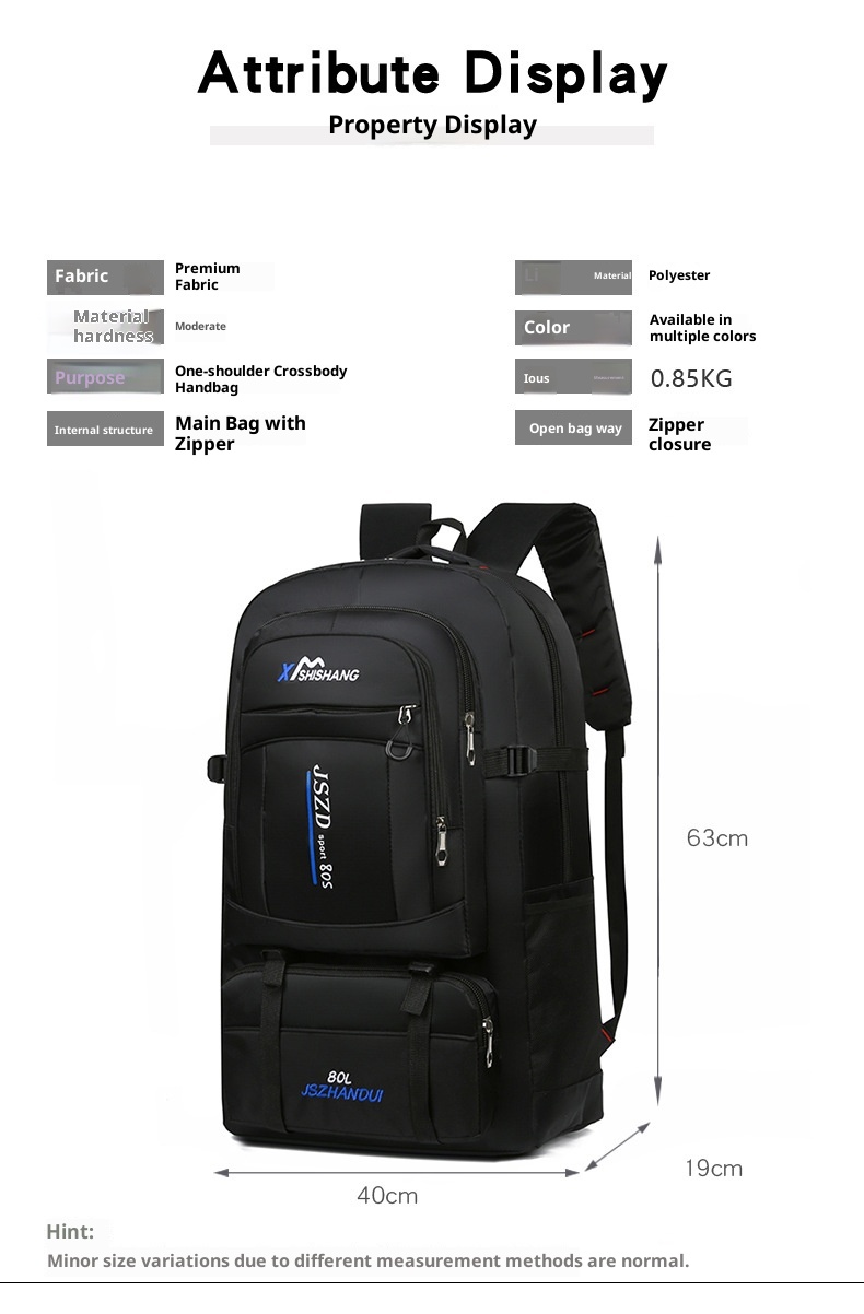 Zaino da escursionismo ActiveGo, extra large, per alpinismo, casual, da viaggio, per esterni, con doppia tracolla_voghion.com