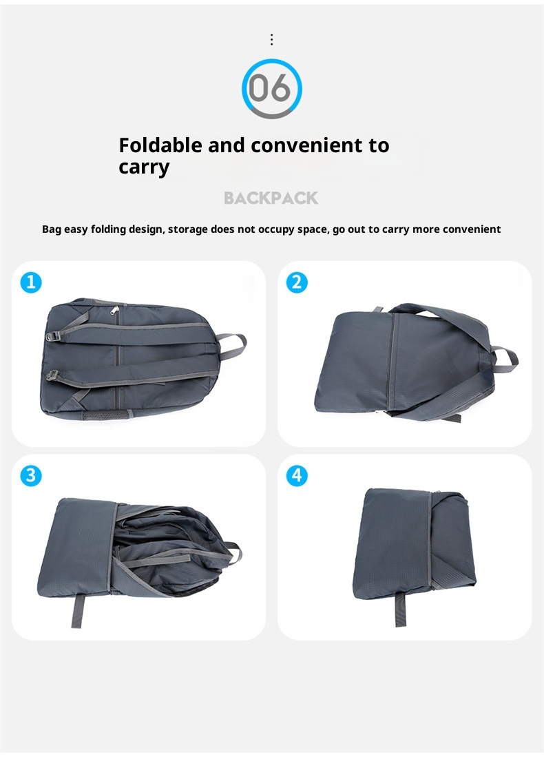 ActiveGo 2024 Spring New Outdoor Casual Sports Backpack Lightweight Large Capacity Folding Bag Dropshipping_voghion.com