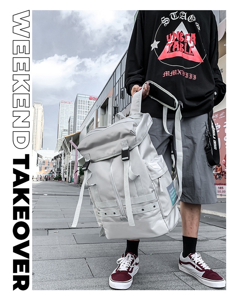 ActiveGo Street Fashion Trendy Backpack For Men And Women, College Students Ski Simple Practical Casual Bag, Large Capacity_voghion.com