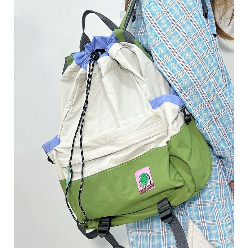 ActiveGo Lightweight Casual Travel Men's Drawstring Bag Women's Outdoor Sports Hiking Large Capacity Pleated Backpack_voghion.com