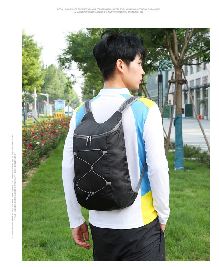 Sac à dos ActiveGo Warneheim Outdoor Sports, couleur unie, grande capacité, fermeture éclair, léger, pliable et résistant à l'eau_voghion.com