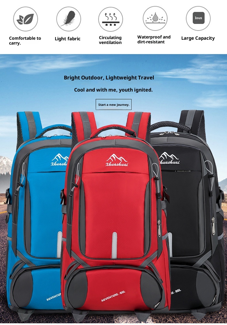 ActiveGo Outdoor Hiking For Men, Extra Large Capacity Camping Storage Backpack, Water-Resistant Leisure Travel Work Backpack_voghion.com