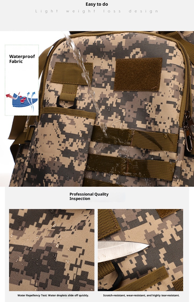 ActiveGo Neuer Cross-Border Outdoor Rucksack mit großem Fassungsvermögen, taktischem Tarnmuster, wasserdicht, ideal für Reisen, Wandern und Camping für Herren_voghion.com