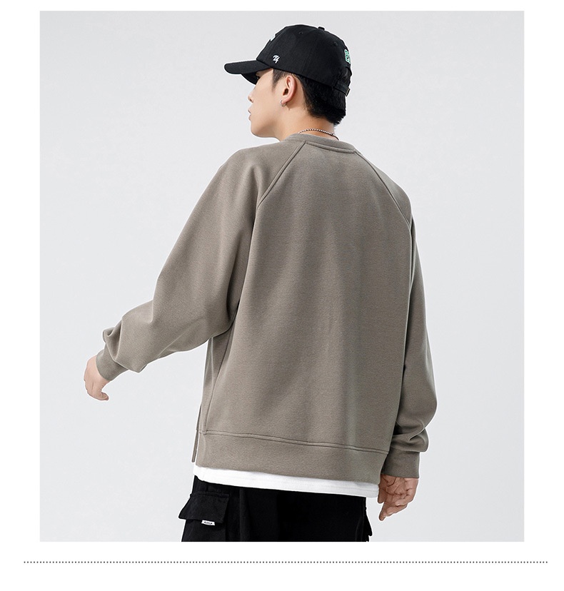 Sweat-shirt deux pièces à col rond en polaire épaisse et ample à manches longues pour homme, modèle Boy Autumn Kun Hai Peng Yun_voghion.com