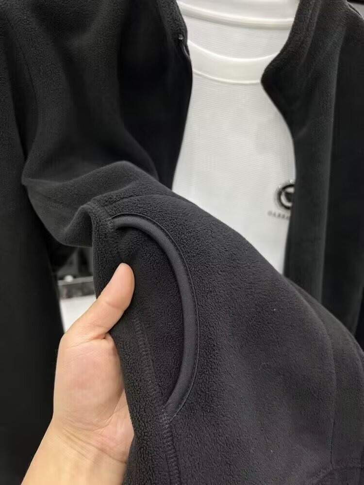 boy Boy Aoli Velv Sweatshirt Men Stand Collar Zipper Cardigan Autumn Winter Men's Thickened Warm Polar Fleece Solid Color_voghion.com