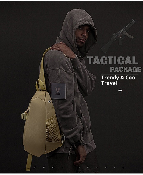 ActiveGo Cross-Border Men's Backpack Large Capacity Travel Shoulder Tactical Chest Laptop Cycling Hiking Bag_voghion.com