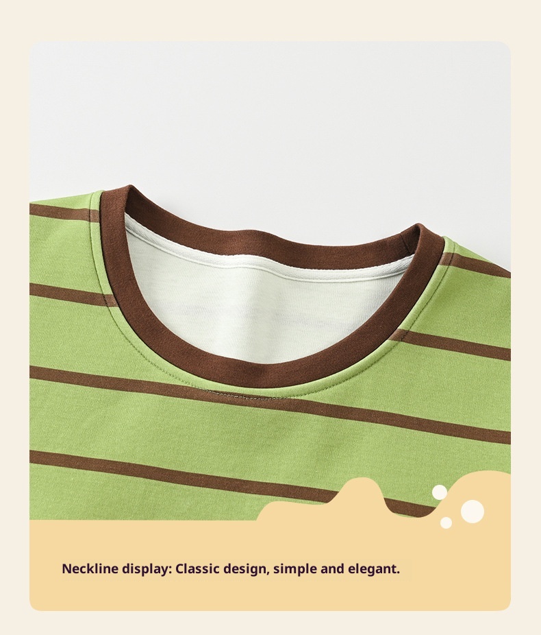 ChicShe Source Factory Stretch Cotton-Like Long-Sleeve Pajamas With Chest Pads Girls, Cartoon Round Neck, Suitable For Spring_voghion.com