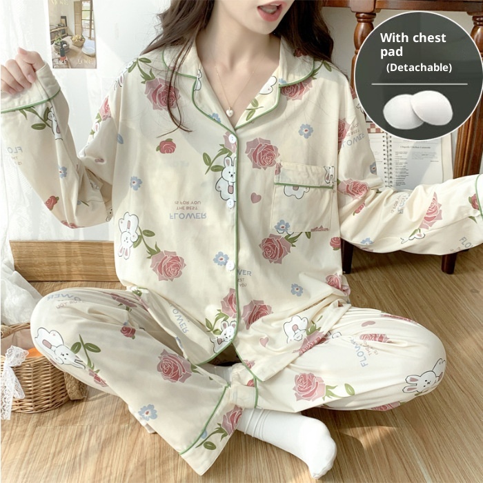 ChicShe Cross-Border Women's Pajamas Spring Long Sleeve 2024 New Autumn And Winter Plus Size Thin Loose Cardigan Loungewear_voghion.com