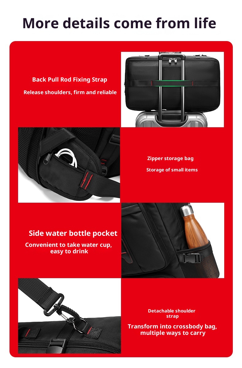 ActiveGo Travel Men's Large Capacity Dry Wet Separation Multifunctional Waterproof Shoulder Backpack Luggage Outdoor_voghion.com