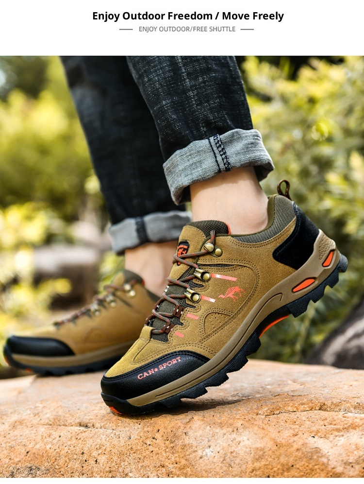 ActiveGo Cross-Border Plus Size Couple Autumn Winter Men's Fashion Outdoor Hik Low-Top Lace-Up Casual Trekk Shoes_voghion.com