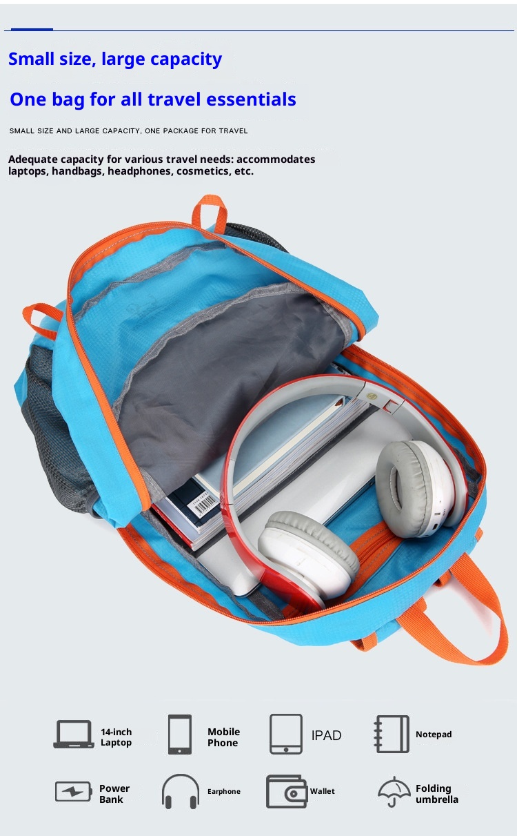 ActiveGo Cross-border Lihtweiht Foldin Hikin Lare Capacity Outdoor Travel Backpack Water-resistant Portable Sports School_voghion.com