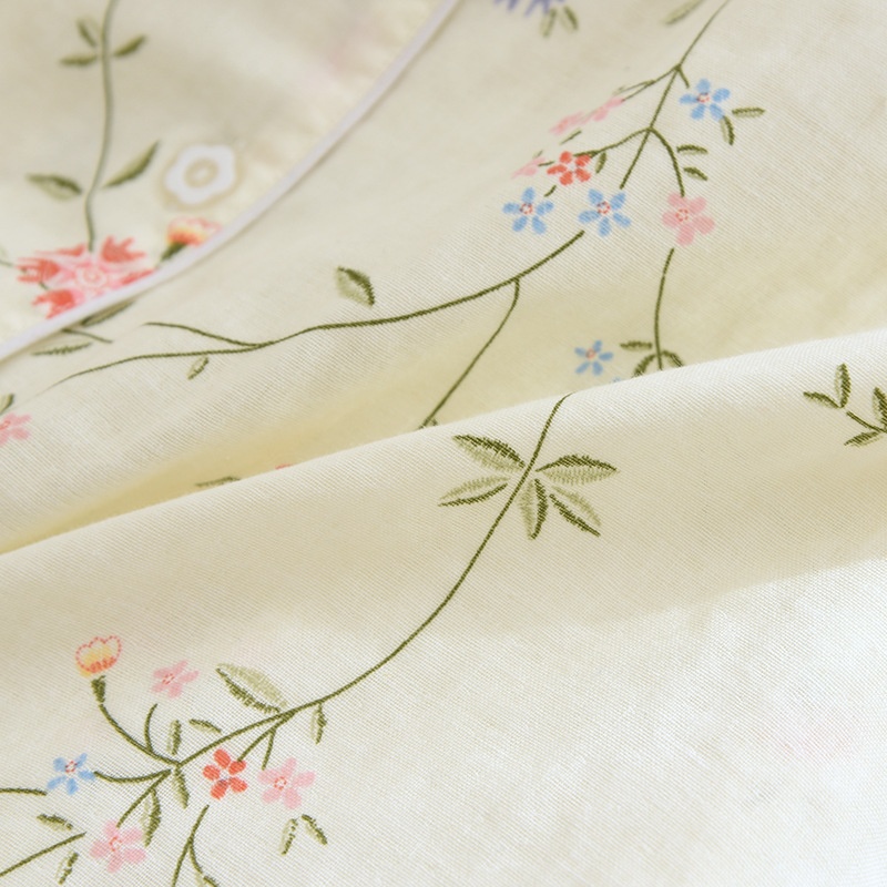 ChicShe, nuovo pigiama da donna in garza a doppio strato, con maniche sottili e pantaloni lunghi, stile giapponese, cardigan in cotone, set da casa primaverile ed estivo_voghion.com