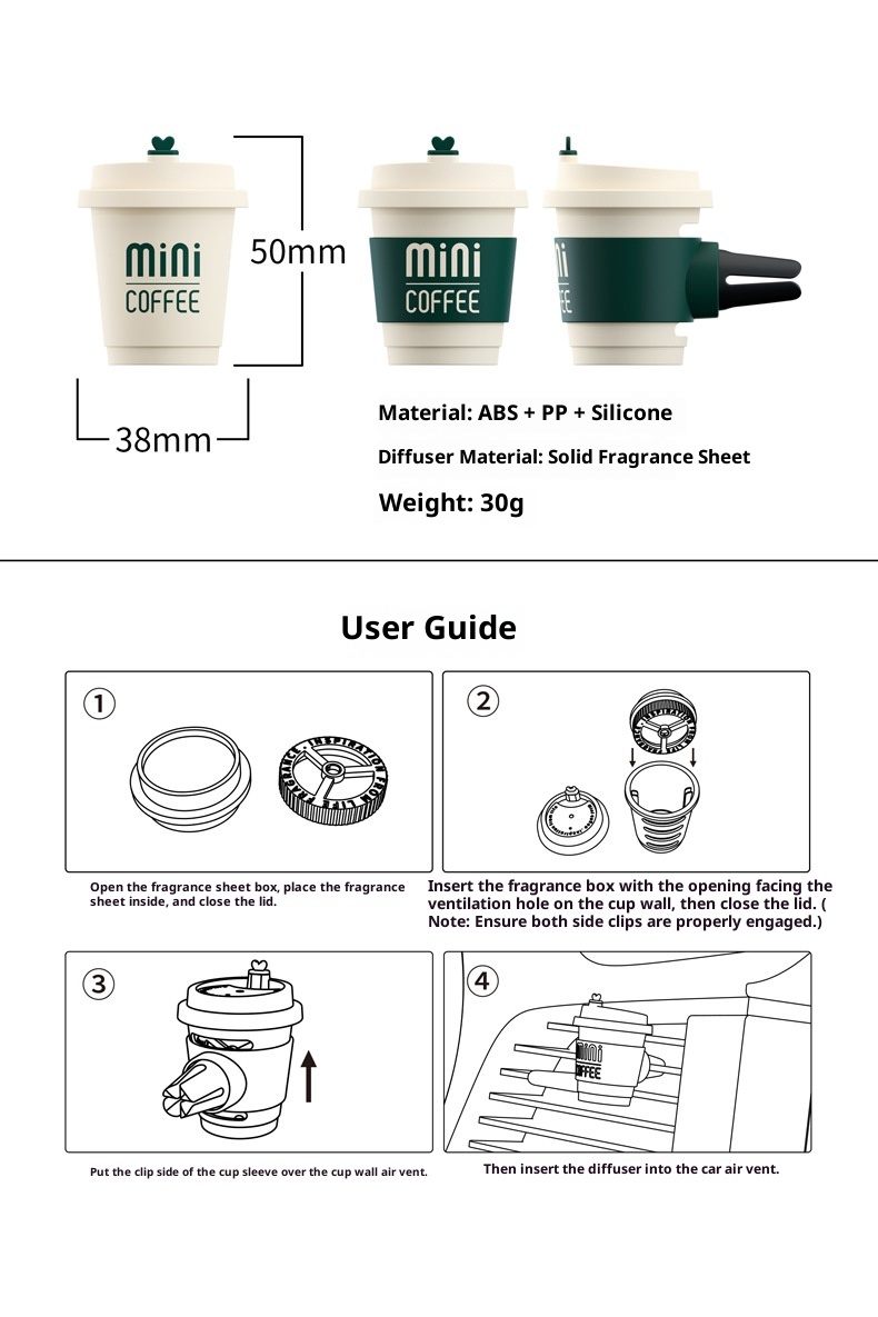 BBDD Nuovo piccolo profumo per bocchette dell'aria per caffè, creativo e carino, decorazione per interni auto all'ingrosso_voghion.com