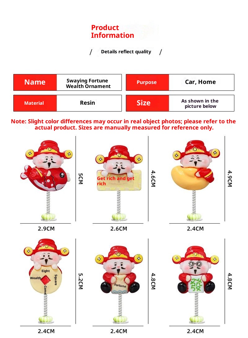 Super Cute Little God Of Wealth Electric Interior Navigation Computer Large Screen Car Decoration Ornament_voghion.com