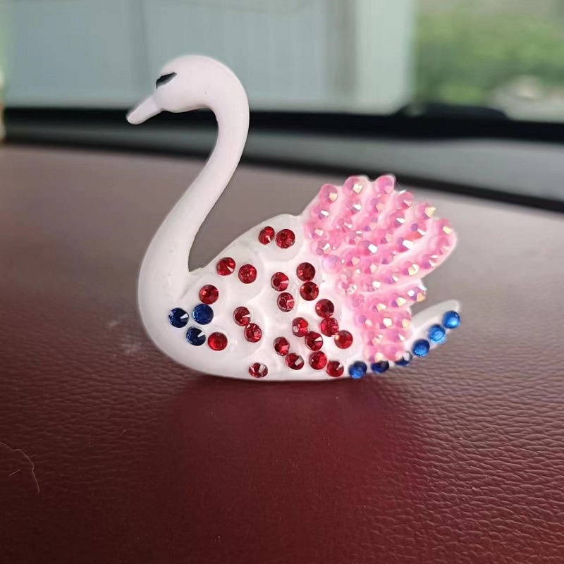 Car Rearview Mirror Hanin Frarance Piece Decor Wardrobe Diffuser Stone Two-tone Pendant Swan Air Vent Ornament_voghion.com