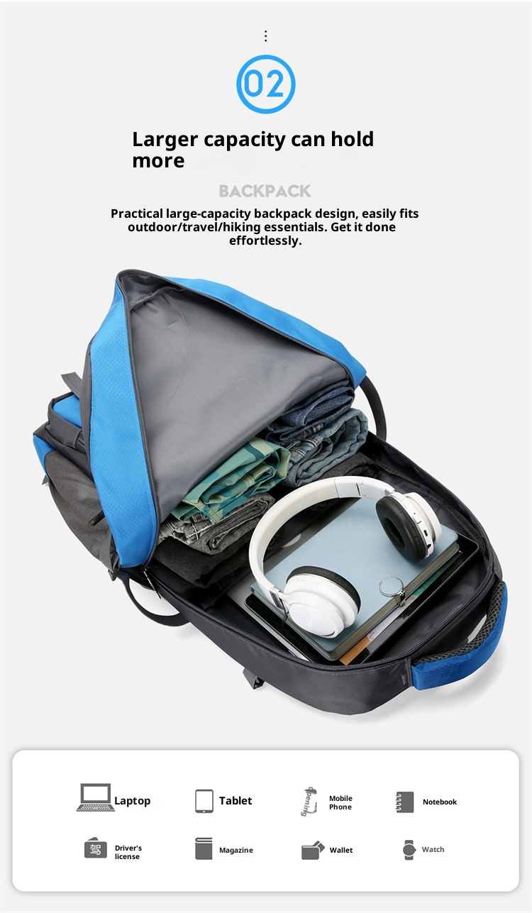 ActiveGo Outdoor Hiking Double Shoulder Men's Travel Bag Large Capacity Women's Lightweight Trekking Backpack_voghion.com