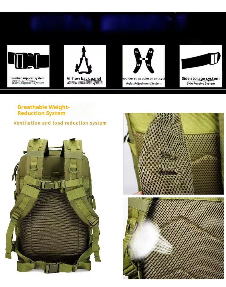 ActiveGo Men's And Women's Outdoor Sports Large Capacity Backpack Camping Hiking Tactical Travel Mountaineering Bag_voghion.com