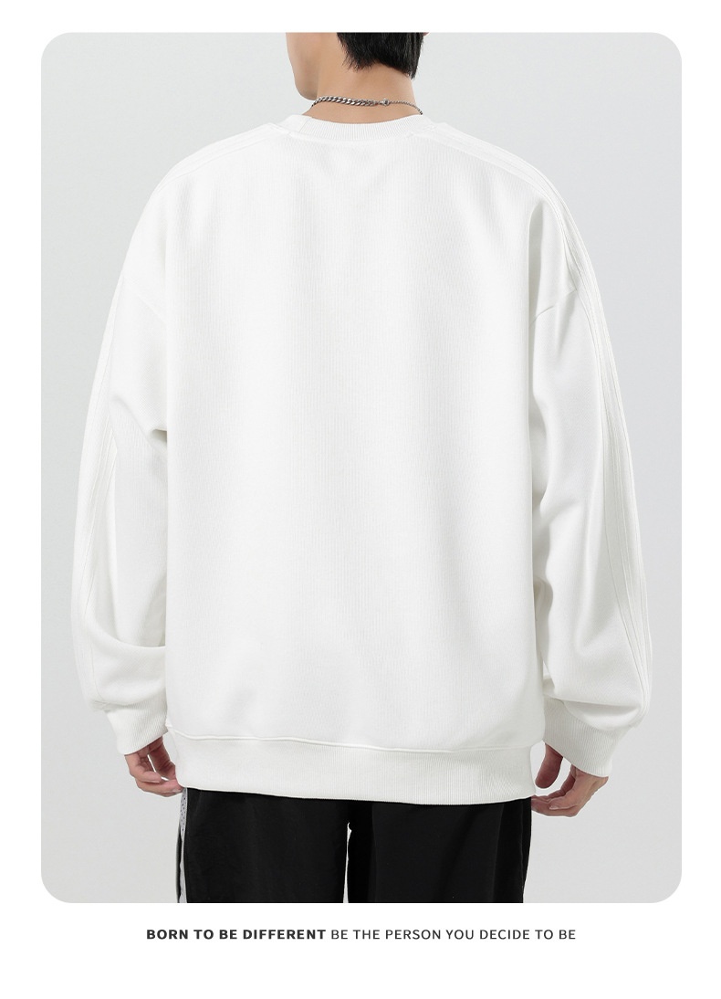 boy Boy Boy Heavyweight Sweatshirt Simple Print Basic Style Casual Trendy Crew Neck Pullover Inner Wear Long Sleeve Top Men's Jacket_voghion.com