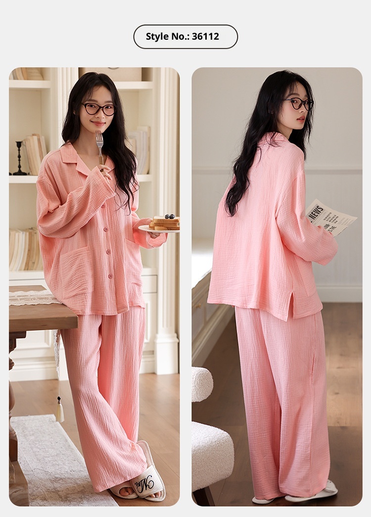 ChicShe Princess Style Pajamas For Women Spring And Autumn Cloud Cotton Sleeve Long Pants Swe Cute Homewear Student Wearable_voghion.com