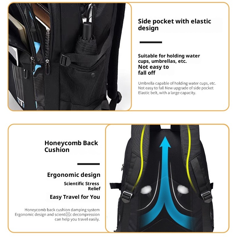 ActiveGo In Stock Korean Version Large Capacity Personality Multi-Functional School Bag Men's Business Travel Backpack Commuting_voghion.com