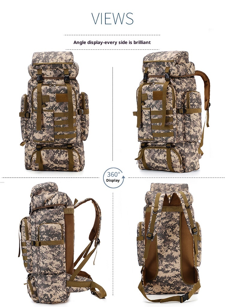 ActiveGo Neuer Cross-Border Outdoor Rucksack mit großem Fassungsvermögen, taktischem Tarnmuster, wasserdicht, ideal für Reisen, Wandern und Camping für Herren_voghion.com