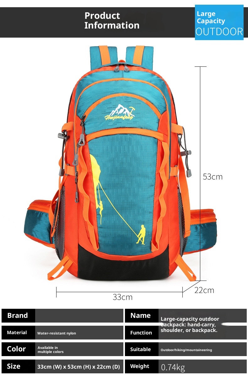 ActiveGo Cross-border Outdoor Hiking Large Capacity Multi-functional Waterproof Lightweight Backpack For Trekking And Travel_voghion.com