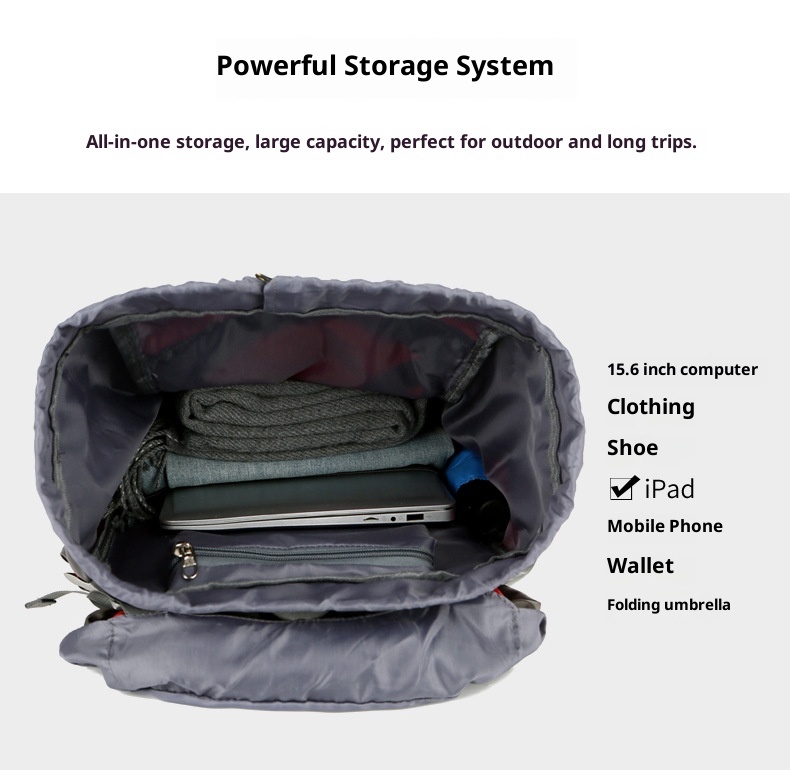 Zaino da viaggio per uomo ActiveGo, grande capacità, doppio spallaccio, impermeabile, per trekking, campeggio, escursioni, sport_voghion.com