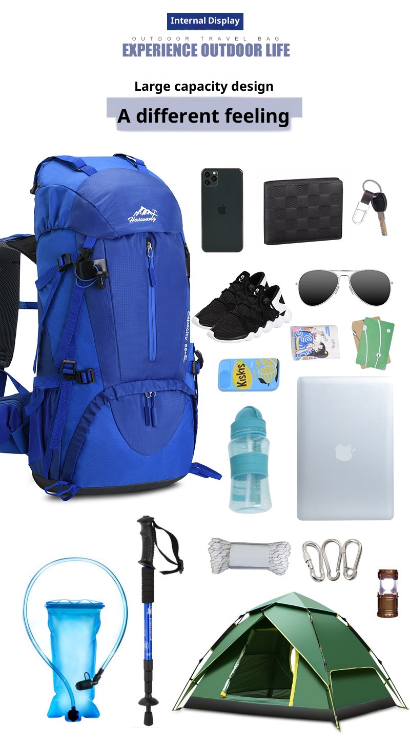 ActiveGo Sipariş Bağlantısı Açık Hava Yürüyüşü Erkekler 60L Büyük Kapasiteli Hafif Sırt Çantası Kadın Trekking Çantası Su Geçirmez Seyahat_voghion.com