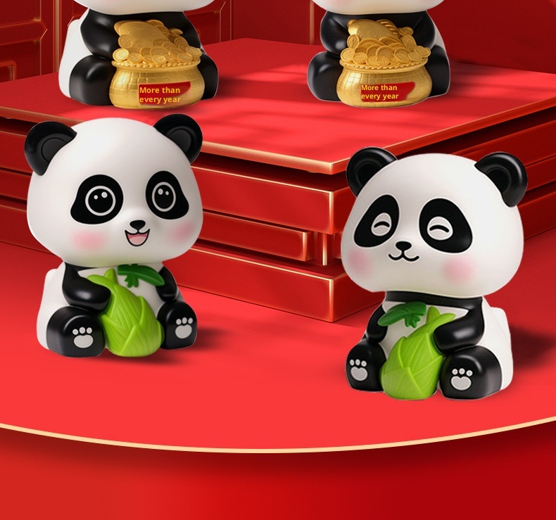 Panda portafortuna solare di tendenza transfrontaliera, decorazione per interni auto, regalo creativo alla moda per la casa_voghion.com