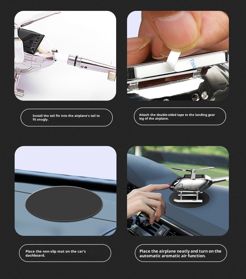 Kreativer, drehbarer Hubschrauber-Lufterfrischer aus Aluminiumlegierung für das Armaturenbrett – ein echter Hingucker für den Autoinnenraum._voghion.com
