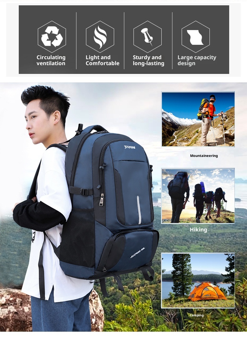 Zaino da viaggio per uomo ActiveGo, impermeabile, di grande capacità, per escursioni, sport all'aria aperta, scuola, all'ingrosso_voghion.com