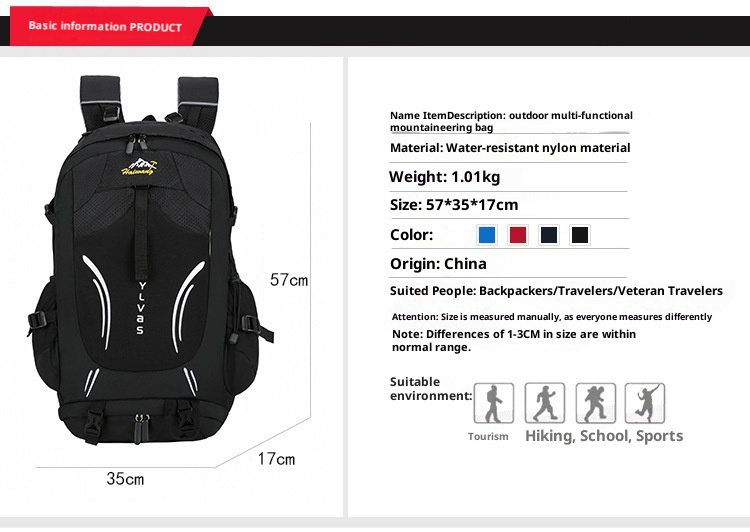 ActiveGo Outdoor Hiking Suspension Men 37L Large Capacity Lightweight Backpack Women Trekking Travel Waterproof Tourist Bag_voghion.com