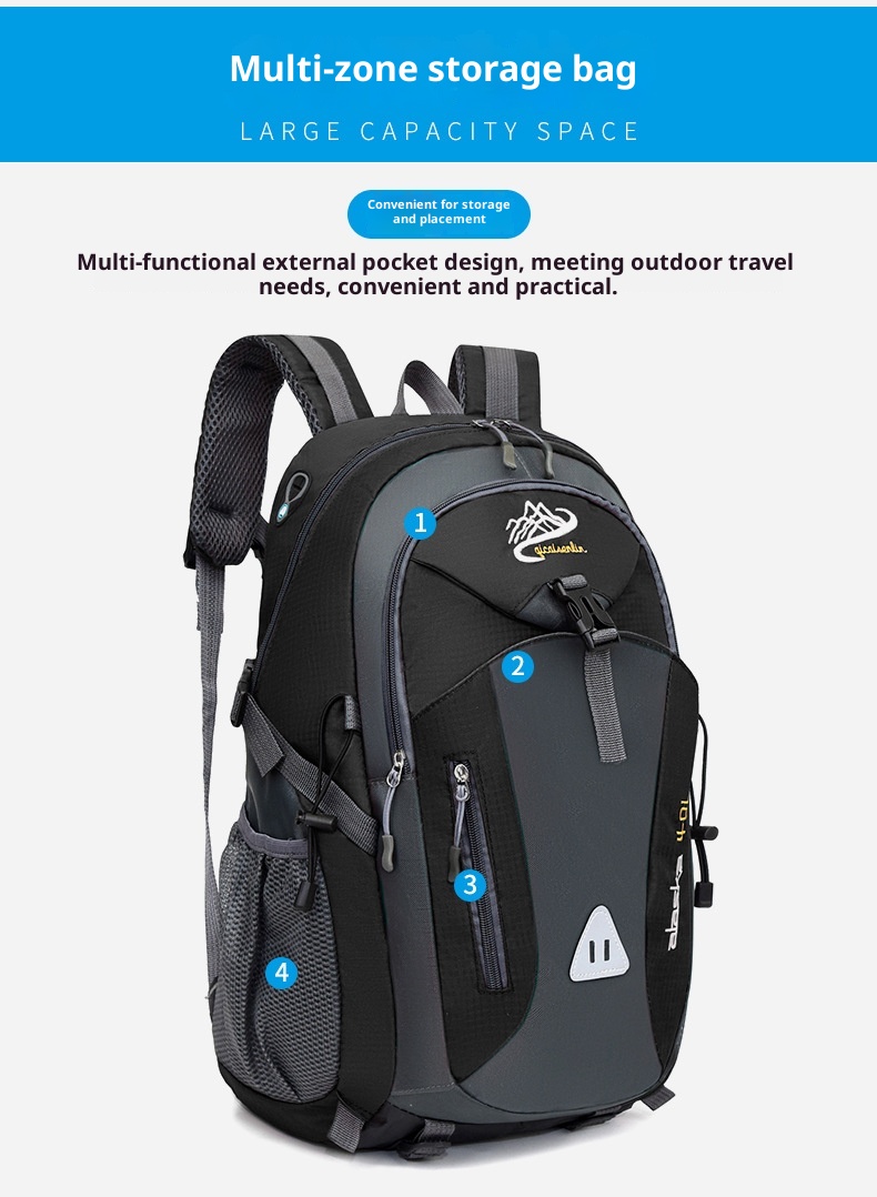 ActiveGo Foreign Trade New Multifunctional Hiking For Men Outdoor Trekking Large Capacity Travel Bag USB Charging Casual Backpack_voghion.com