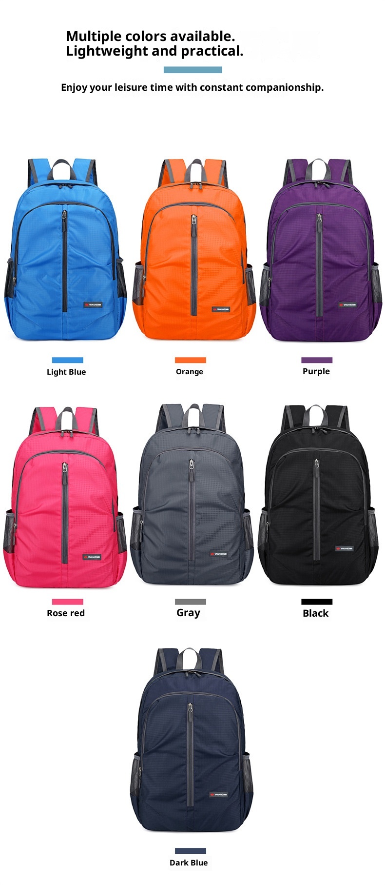 ActiveGo 2024 Spring New Outdoor Casual Sports Backpack Lightweight Large Capacity Folding Bag Dropshipping_voghion.com