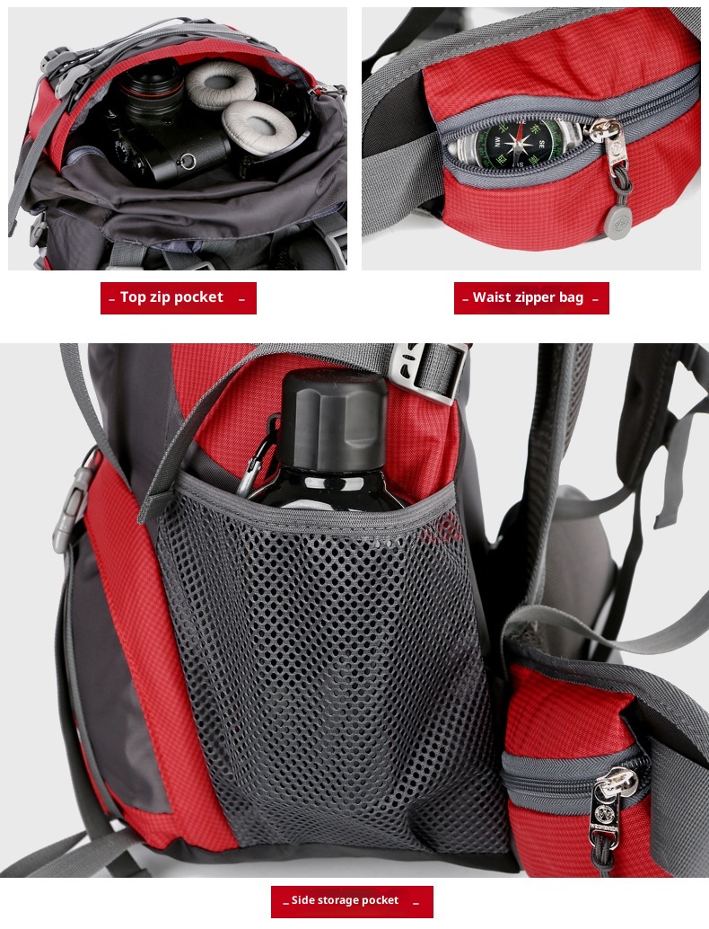 Zaino da viaggio per uomo ActiveGo, grande capacità, doppio spallaccio, impermeabile, per trekking, campeggio, escursioni, sport_voghion.com