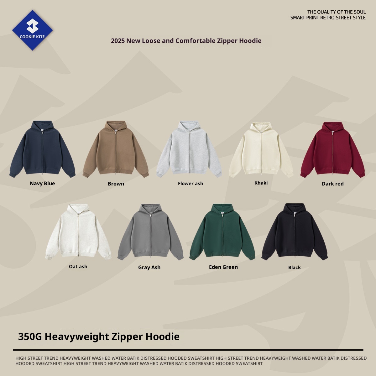 boy Boy KITE Abbigliamento da uomo | Felpa con cappuccio e doppia cerniera in pile pesante 350G dalla vestibilità squadrata per uomo_voghion.com