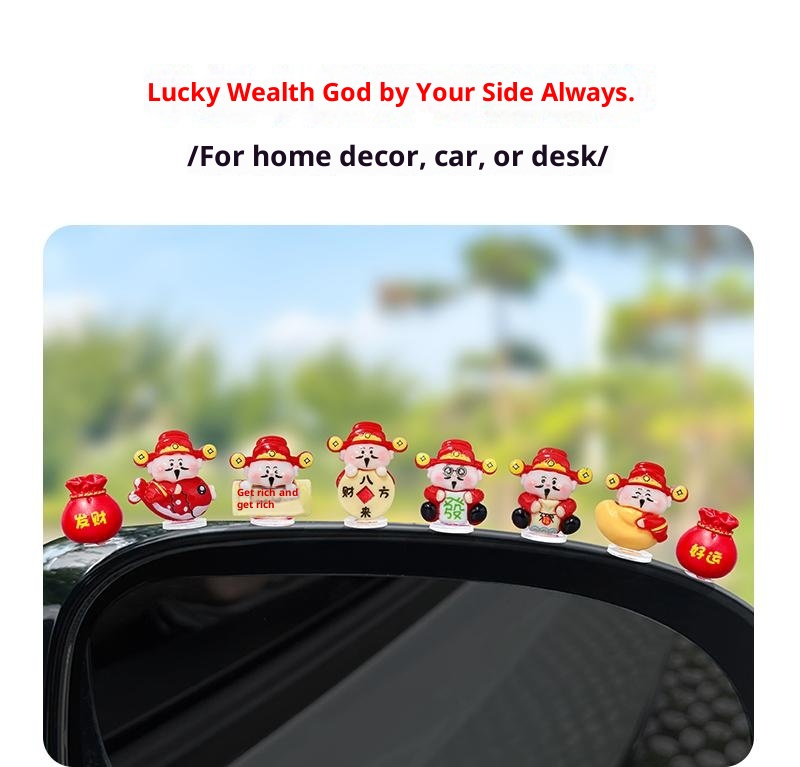 Super Cute Little God Of Wealth Electric Interior Navigation Computer Large Screen Car Decoration Ornament_voghion.com