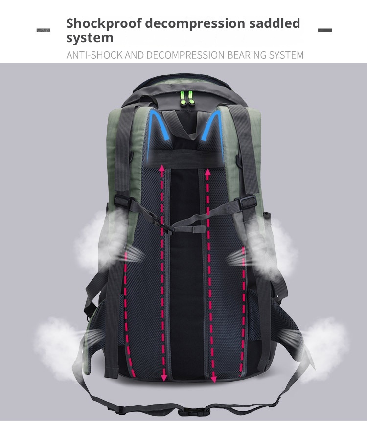 Zaino da alpinismo professionale ActiveGo da 50 litri, sportivo, unisex, di grande capacità, leggero, per escursionismo, arrampicata, viaggio_voghion.com