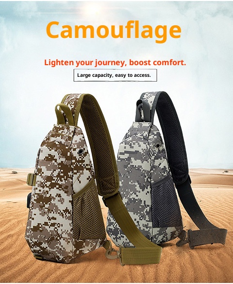 ActiveGo Cross-Border Men's Backpack Large Capacity Travel Shoulder Tactical Chest Laptop Cycling Hiking Bag_voghion.com