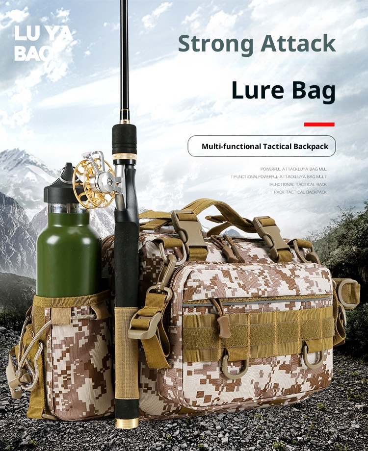 Zaino sportivo da uomo ActiveGo Lure, multifunzionale, con tracolla singola, mimetico, per attività all'aperto, borsa da pesca, grande_voghion.com