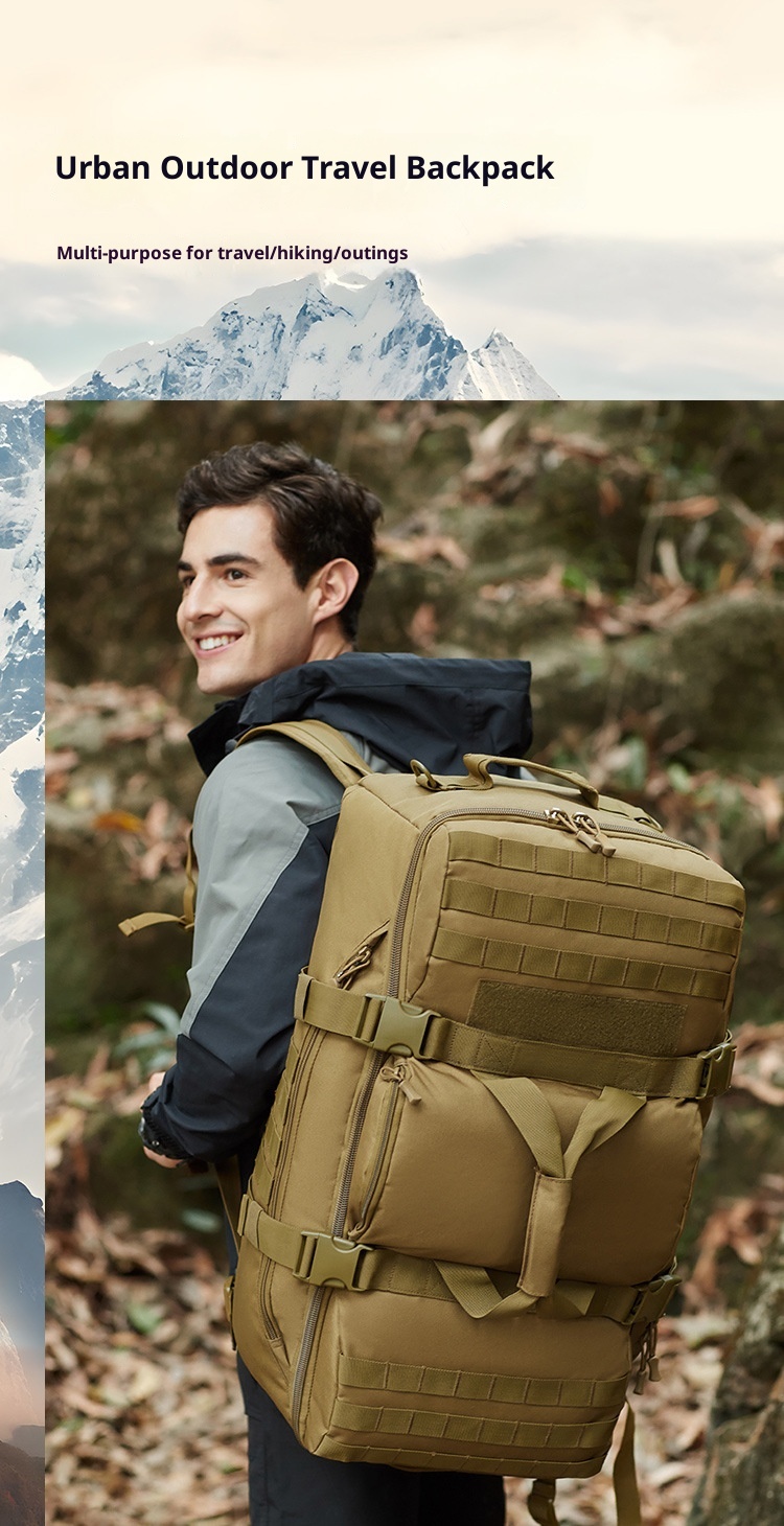 ActiveGo Outdoor 60L Dual-use Travel Handbag Multifunctional Large Capacity Luggage Bag Hiking Backpack_voghion.com