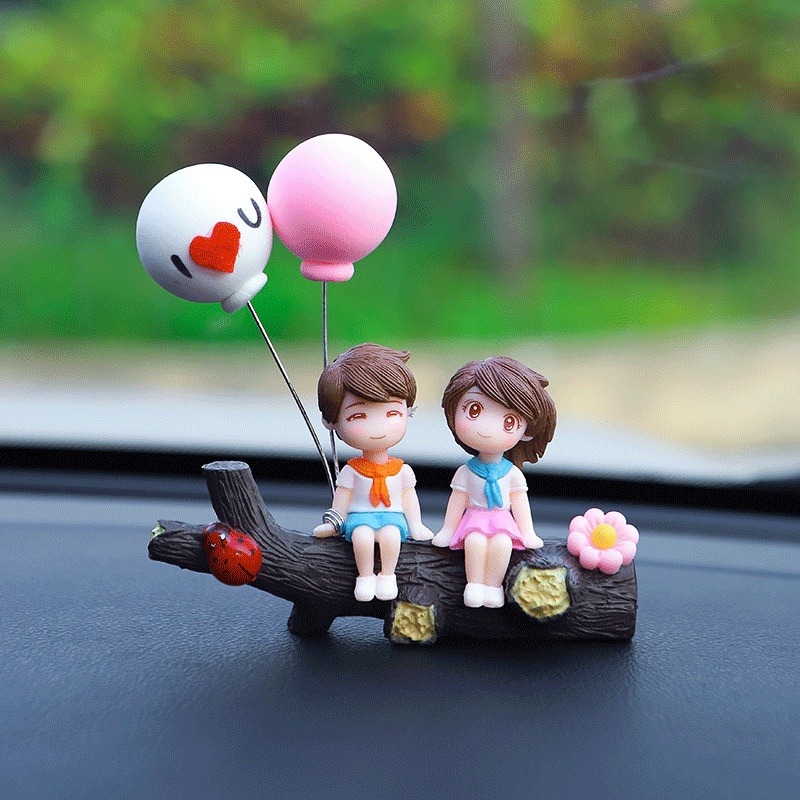 Little Deng Little Deng New Cute Tree Branch Couple Car Interior Cartoon Dashboard Balloon Decoration_voghion.com