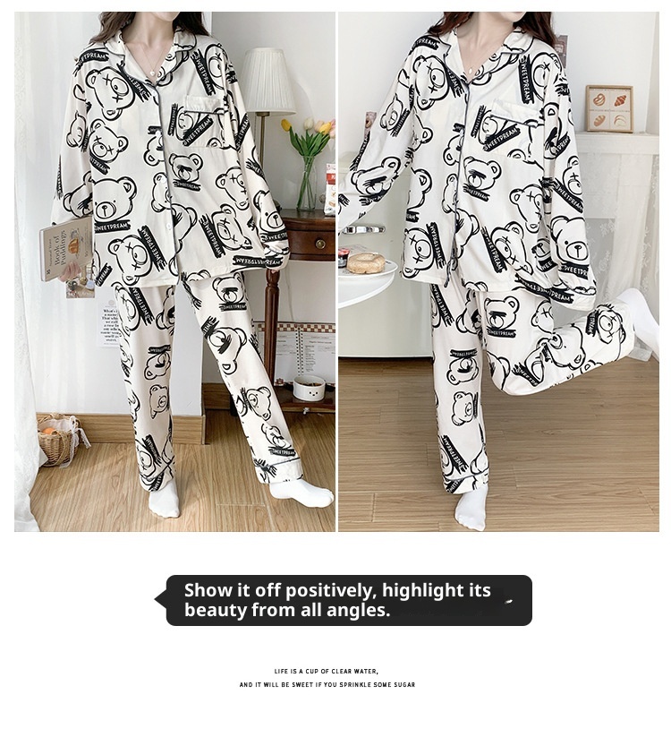 ChicShe Cross-Border Women's Pajamas Spring Long Sleeve 2024 New Autumn And Winter Plus Size Thin Loose Cardigan Loungewear_voghion.com