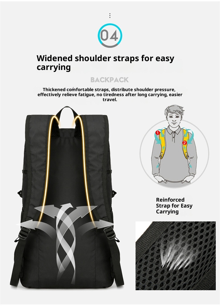 ActiveGo Warnerheim Hiking Men Folding Waterproof Trekking Bag Women Casual Large Capacity Lightweight Backpack_voghion.com