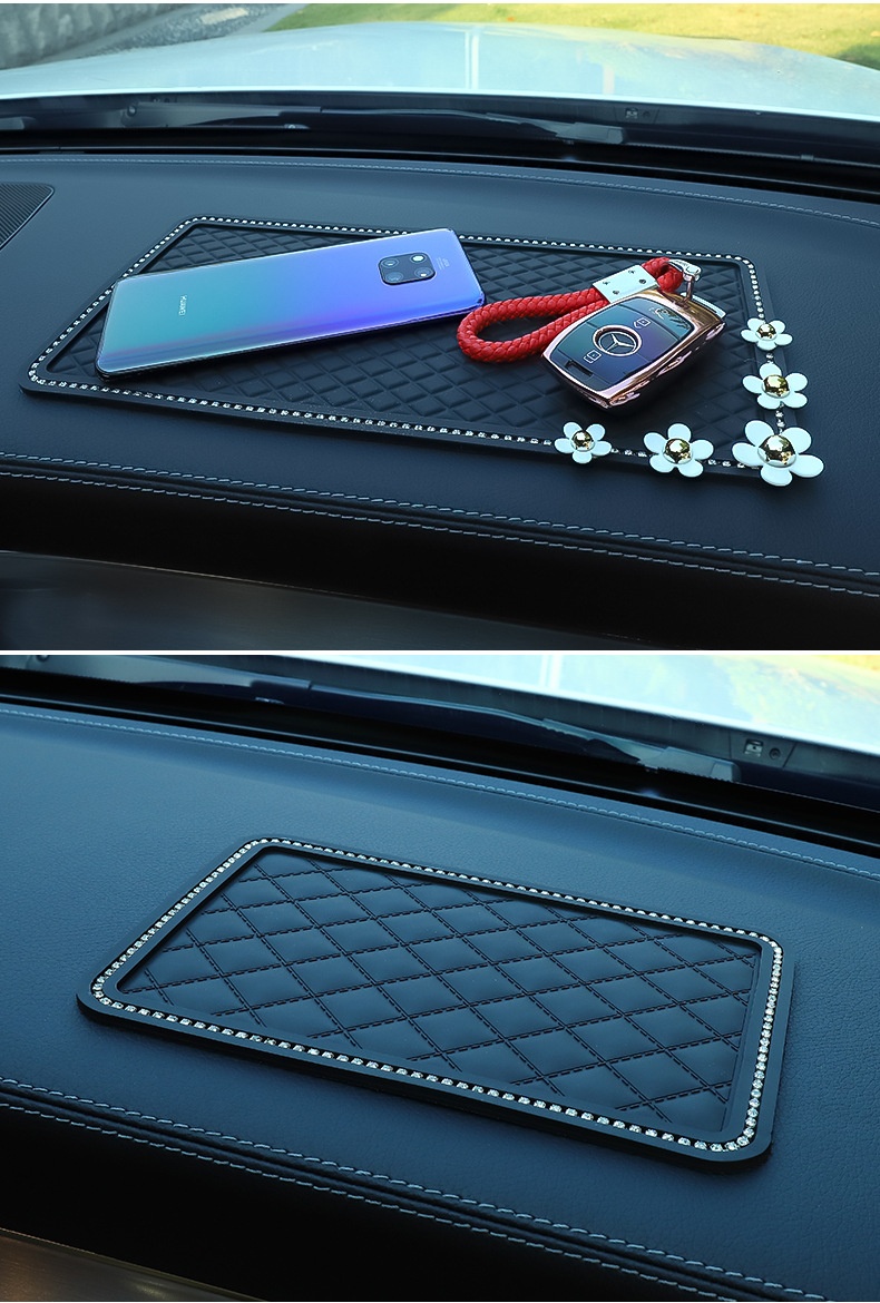 Rutschfeste Strassmatte mit Federdekor für die Mittelkonsole im Auto – Neuware_voghion.com