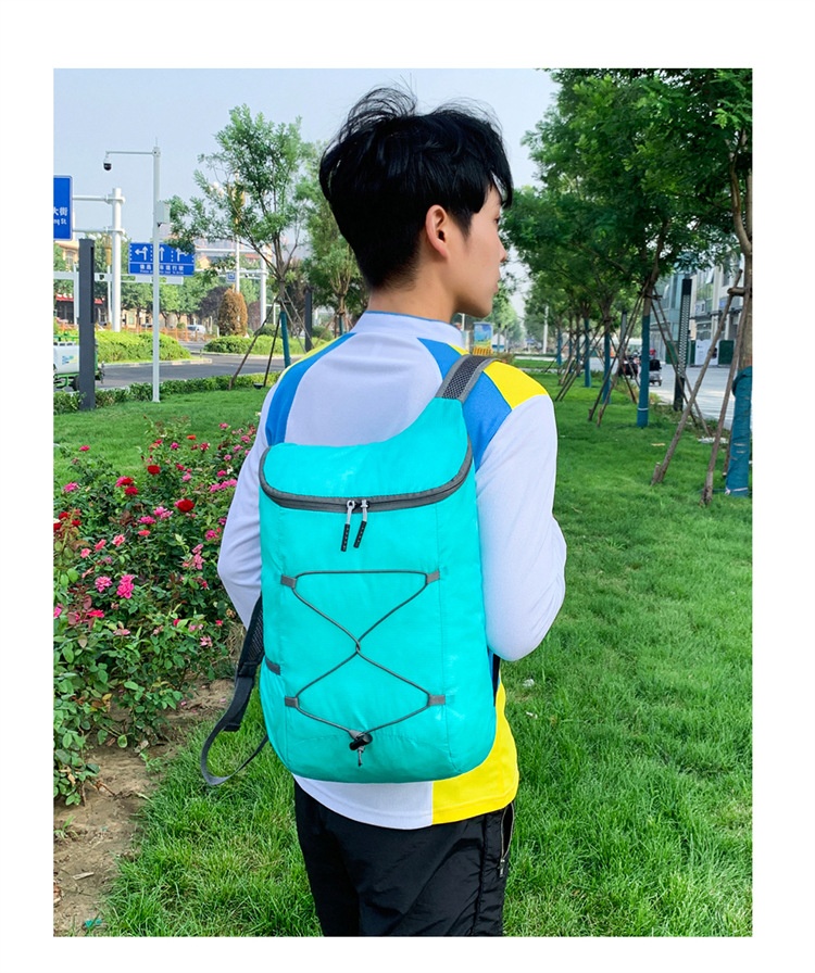 Sac à dos ActiveGo Warneheim Outdoor Sports, couleur unie, grande capacité, fermeture éclair, léger, pliable et résistant à l'eau_voghion.com