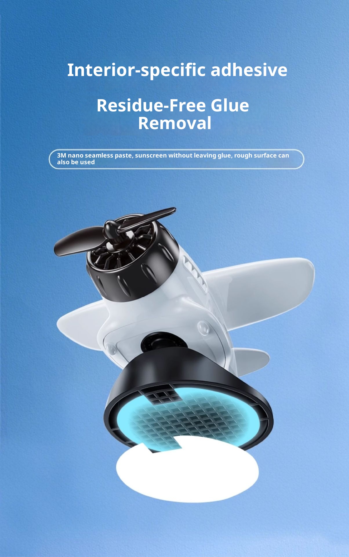 Solarbetriebene, automatisch rotierende Kleinflugzeug-Innenausstattung, kreative Auto-Armaturenbrett-Klebedekoration, universell einsetzbar_voghion.com