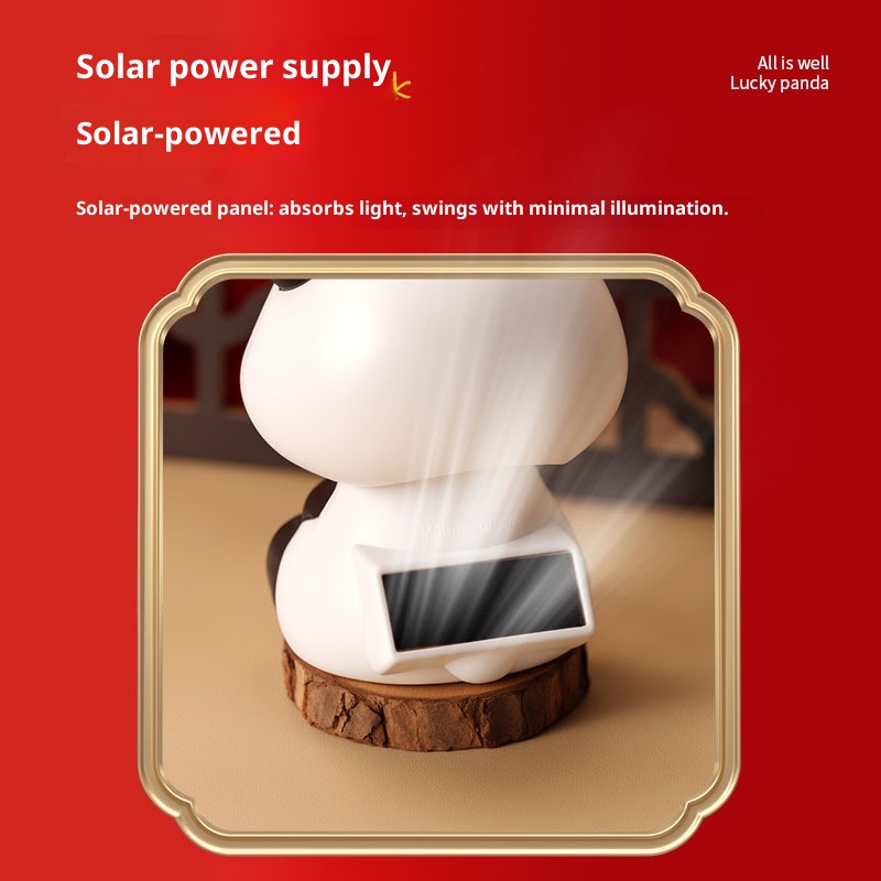 Panda portafortuna solare di tendenza transfrontaliera, decorazione per interni auto, regalo creativo alla moda per la casa_voghion.com