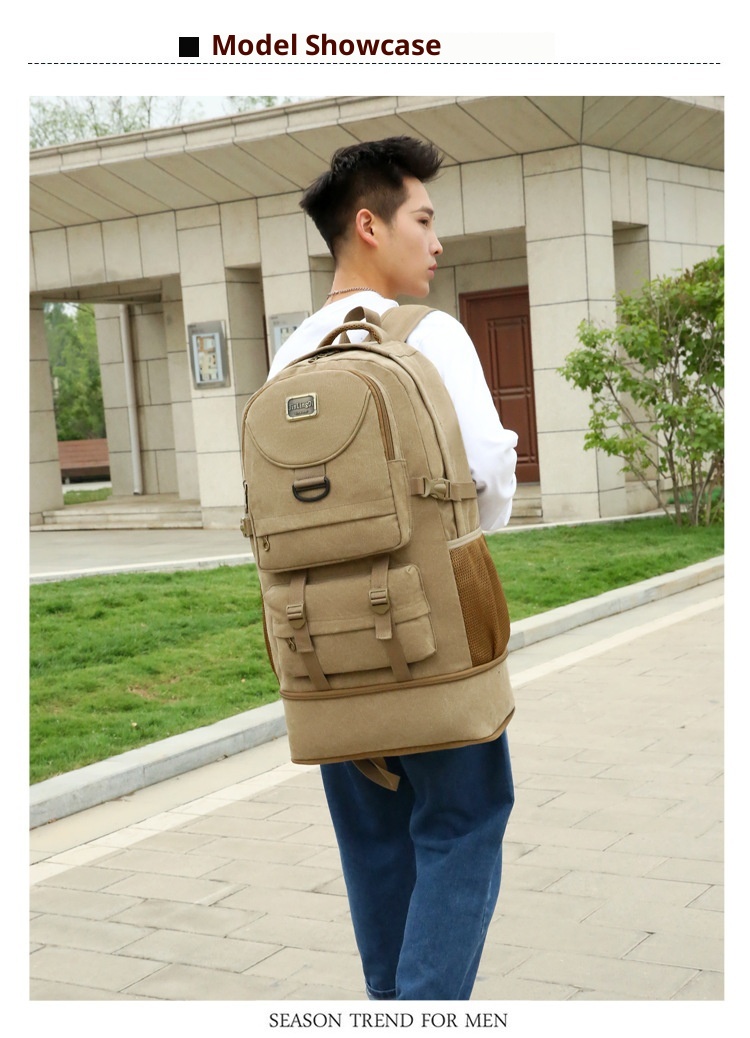 ActiveGo New Large Capacity Backpack Thickened Canvas Luggage Men And Women Mountaineering Lightweight Travel Working Outdoor Bag_voghion.com