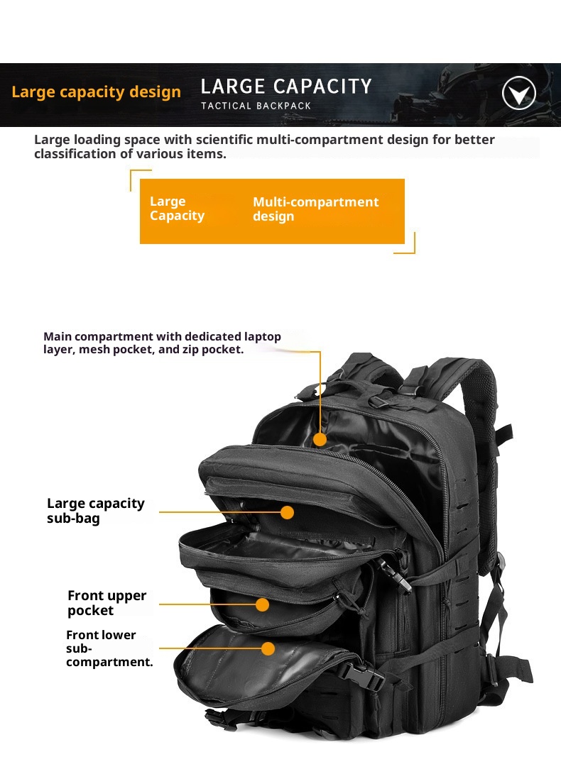 ActiveGo Men's And Women's Outdoor Sports Large Capacity Backpack Camping Hiking Tactical Travel Mountaineering Bag_voghion.com